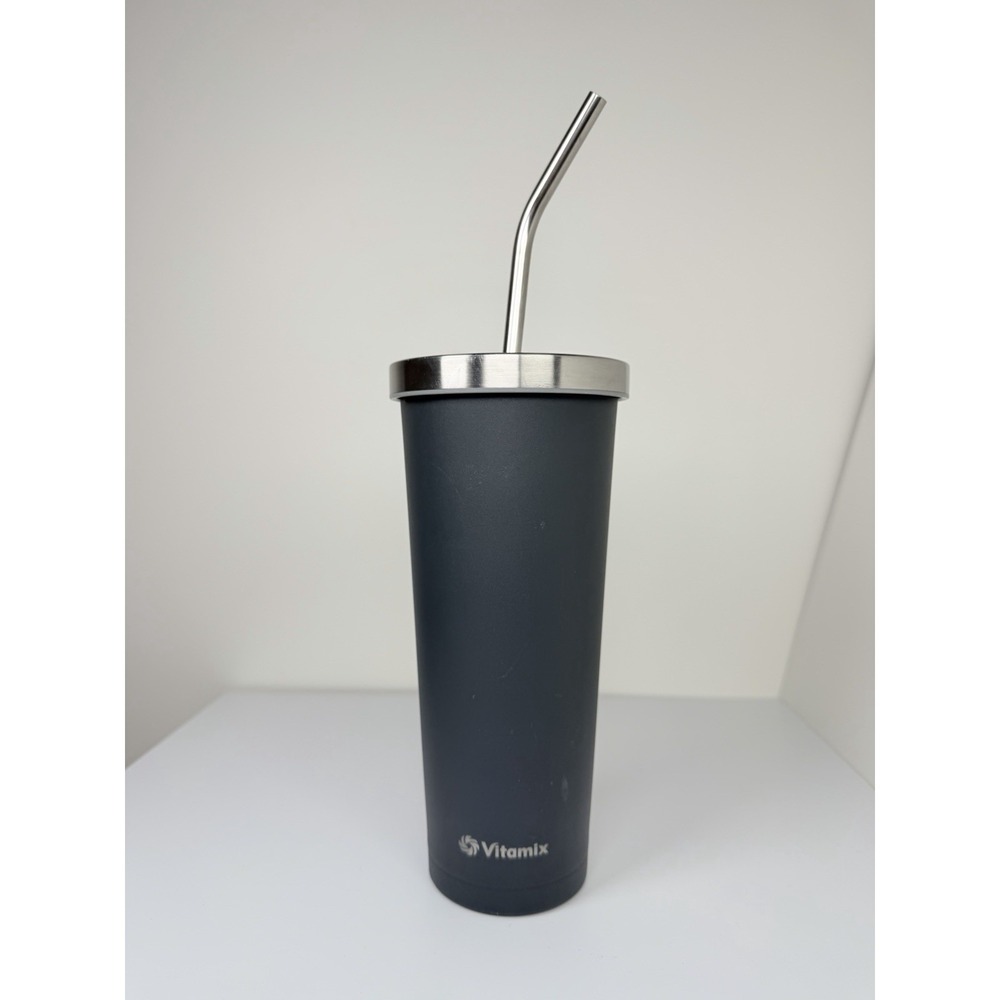 Vitamix 24oz Gray Stainless Steel Insulated Tumbler With Straw